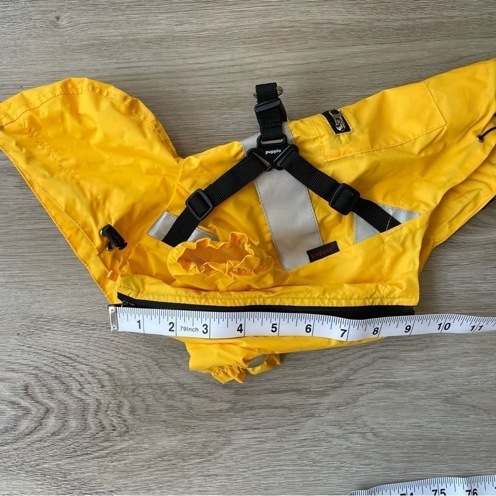 Puppia Life Yellow Wilderness Pet Coat/Raincoat, Size Medium - Picture 11 of 16